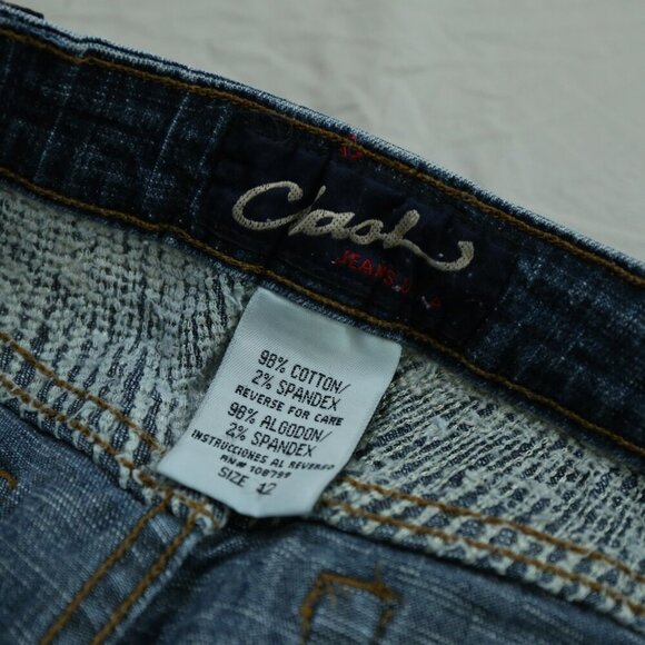 Y2K Clash Jeans USA Kids 12 Butterfly Embroidered Flare Jeans 26x26 Red Stripe - Picture 12 of 12